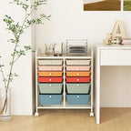 LDAILY 12 Drawer Rolling Storage Cart, Craft Cart Organizer on Wheels w/Metal - Image 8
