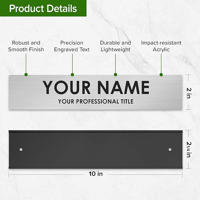 Name Plate for Desk, Personalized Plate, Custom Door Name Plate for Office Doors - Image 5