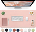 Blossoms Pink Desk Mat, Waterproof Non-Slip Leather Desk Pad, Large Mouse Pad by Bloss