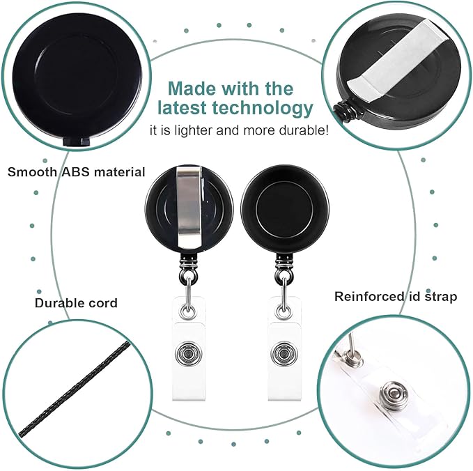100 Pack Retractable Badge Reel Clips - Image 4