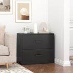 FATIGOS Lateral File Cabinet, Wood Black File Cabinet - Image 8