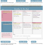 104 Pgs Weekly To Do List Notepad, 52 Duplex-Printed Undated Sheets 100 - Image 2