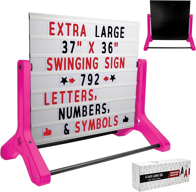 Swinging Changeable Message Sidewalk Sign 36″ x 37″ – Outdoor Advertising Sign by ExcelloGlobalProducts