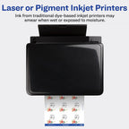 Avery® Durable Waterproof Square Labels, Sure Feed® Technology, 2" x 2", White, Laser & Pigment-Inkjet Compatible, 96 Blank Labels Total, Great for Branding, Packaging, and More (64510)