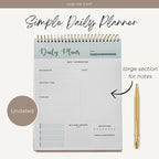 Spiral Daily Planner Agenda Notepad -100 Undated Tear-Off Sheets -Desk Notepad - Image 5
