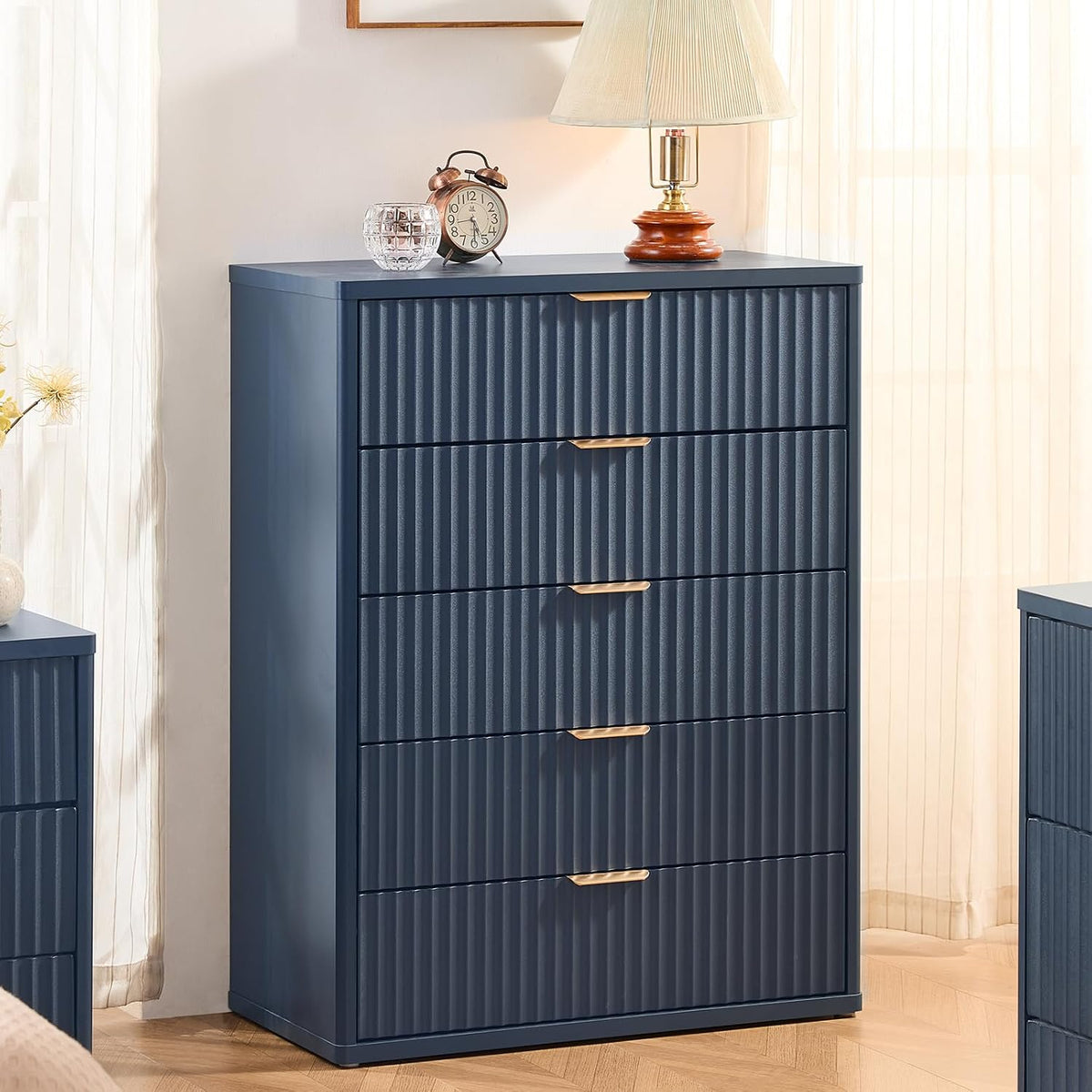 LEYAOYAO Fluted 5 Drawers Dresser for Bedroom, 41" Tall Modern Chest of ...