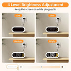 DOOMAY Digital Alarm Clock for Bedroom: Dual Alarm Bedside Clock VA LCD Display - Image 4