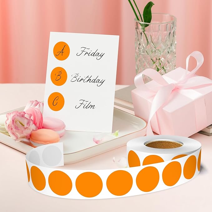 1 Inch Round Color Coding Labels, 1000 Dots Per Roll Orange Color Coded Dot - Image 5
