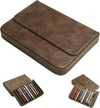 MIVLXLX PU Leather 12 Fountain Pen/Pencil Tray Case Organizer, Fashion Design by MIVLXLX
