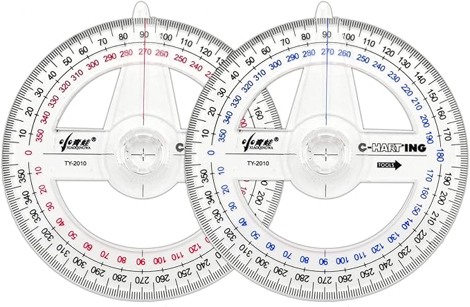 360° Protractor Pack of 2 Protactors Plastic Protractor Math Protractors Clear by LYHLYA
