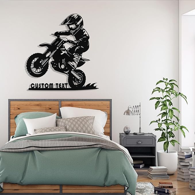 Custom Motorcycle Metal Signs Personalized Dirt Biker Name Sign Custom Garage - Image 8