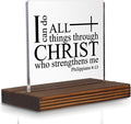 Philippians 4:13 Desk Sign, Christian Bible Verse Decor I Can Do All Things by Pariveca