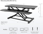 VIVO 42 inch Desk Converter, K Series, Height Adjustable Sit to Stand Riser - Image 3