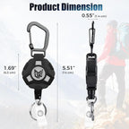 2-Pack Retractable Keychain, Heavy Duty Carabiner Badge Holder, Tactical ID - Image 3