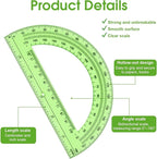 Hoiny 10 Pack Clear Protractor, 6 Inch Plastic Protractors, 180 Degrees - Image 3
