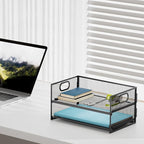 Marbrasse 2 Tier Paper Organizer Letter Tray, Mesh File Organizer - Image 3