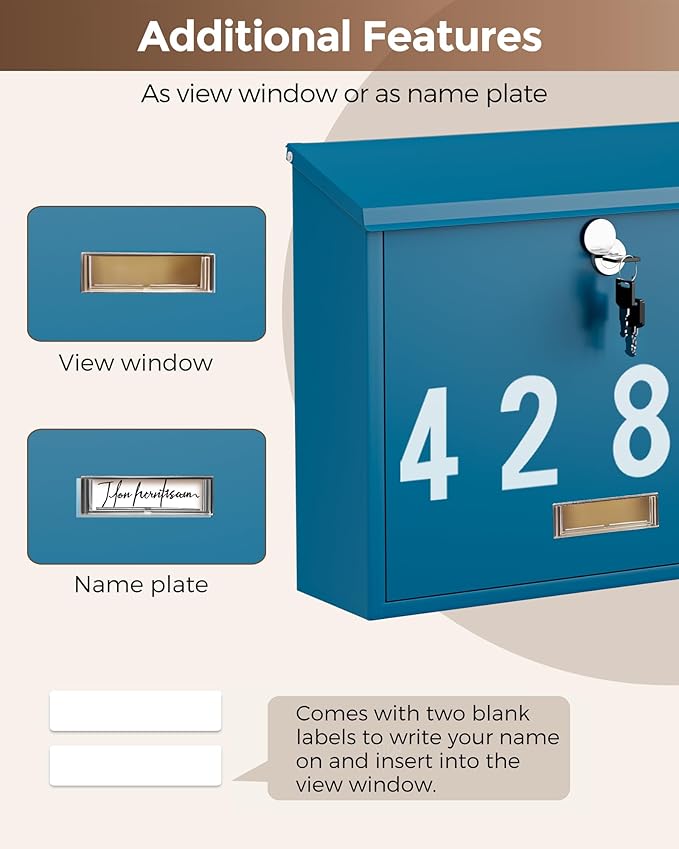 LAND·VOI Locking Wall-Mount Mailbox - Image 8