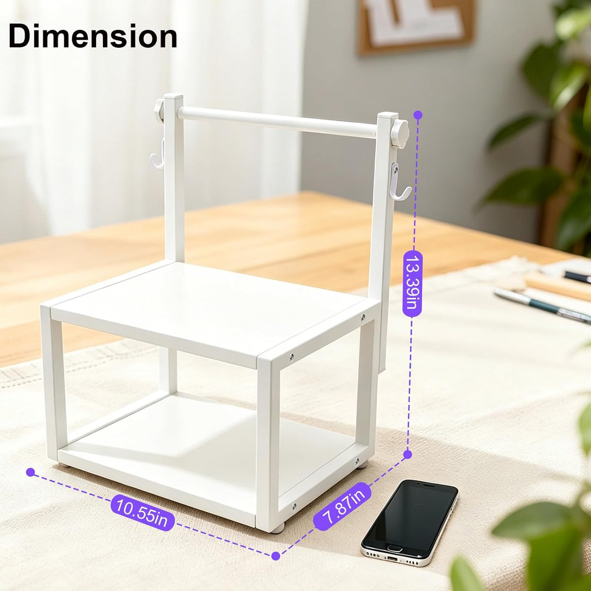 Wooden Thermal Printer Stand for Roll and Fan-Fold Label Holder, Office Use