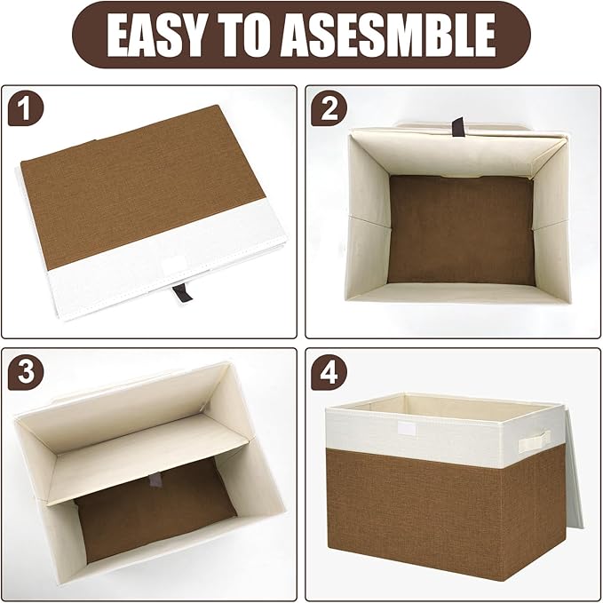 Large 17" 42 Quarts Collapsible Stackable Storage Bins - Image 3