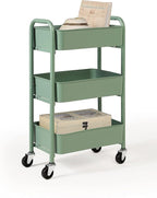 SunnyPoint 3-Tier Delicate Compact Rolling Metal Storage Organizer by SunnyPoint