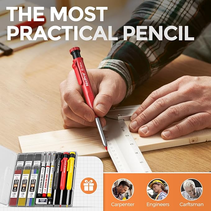 Nicpro 3 Pack CP1000 Carpenter Pencils - Image 7