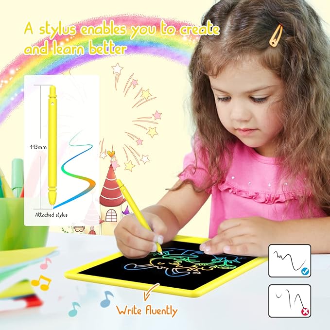 BUKEBU LCD Writing Tablet Doodle Board, 12.5 inch Colorful Drawing Pad - Image 3