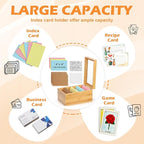 4x6 Index Card Holder with Dividers Bamboo Index Card Organizer Box 4 - Image 4