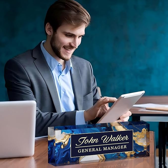 Personalized Name Plate for Desk, Custom Acrylic Desk Name Sign, Office - Image 5