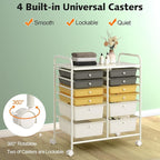 LDAILY 12 Drawer Rolling Storage Cart, Craft Cart Organizer on Wheels w/Metal - Image 6