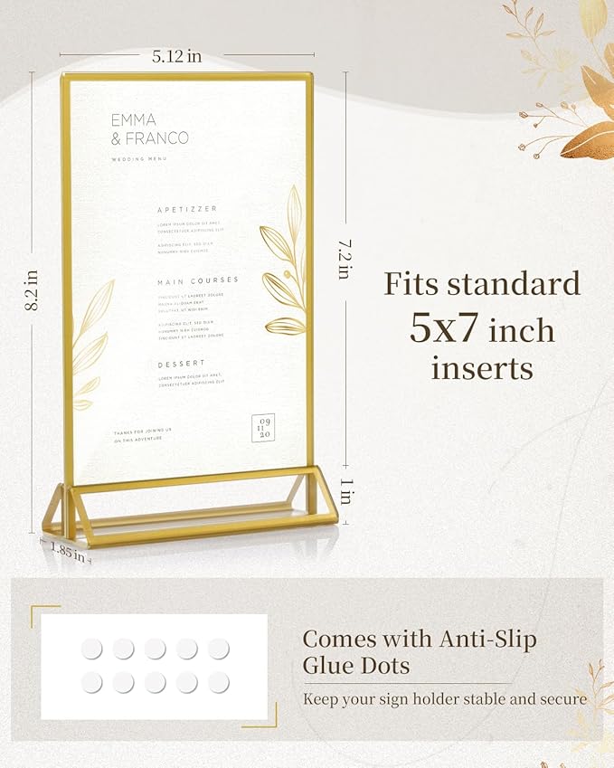 Dynta Acrylic Sign Holder 5x7in Double-Sided Display Stand - Image 3