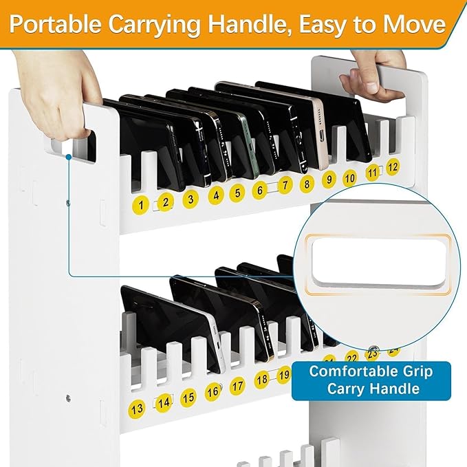 Ozzptuu Cell Phone Holder Classroom Cell Phone Storage 3-Tier Multiple Cell - Image 5