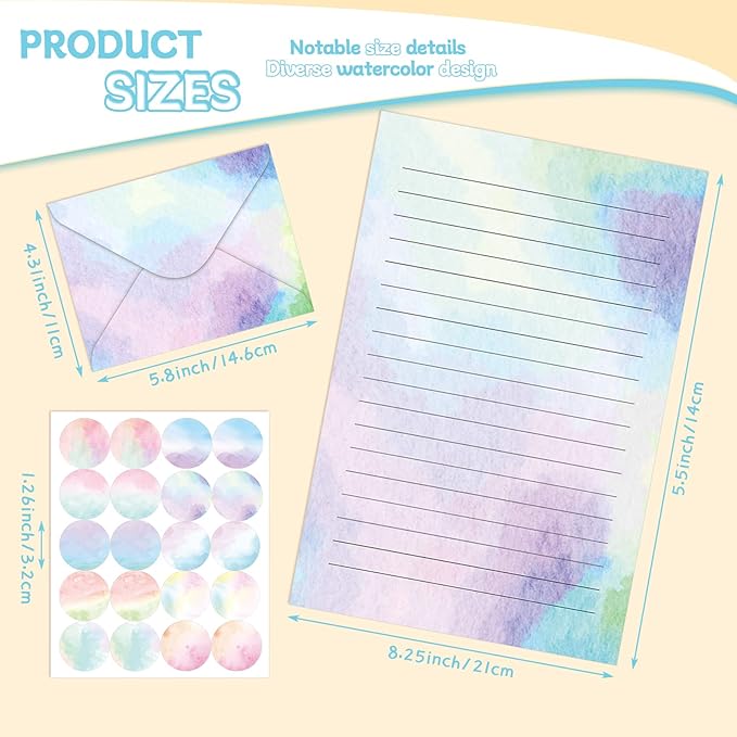 TaoBary 160 Pcs Stationery Paper Set 50 Double Sided Stationery Papers - Image 3