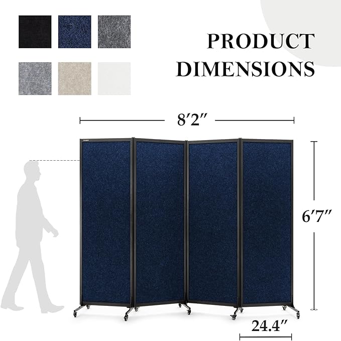 Upgrade Version Room Partition and Divider, Freestanding Rolling Dividers - Image 2