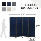 Upgrade Version Room Partition and Divider, Freestanding Rolling Dividers - Image 2