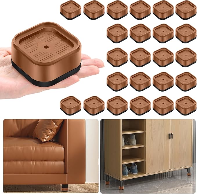 shouwuhho 24 Pack Furniture Risers Adjustable Bed Risers Heavy Duty Lifts by EnjoyLifeEnjoyHappiness