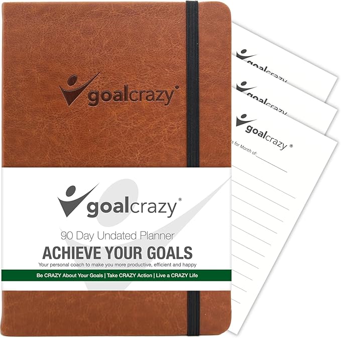 Undated Daily Planner to Achieve Your Goals 2025-2026 by GoalCrazy