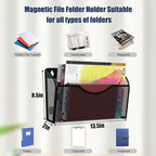 LQPAFZ Magnetic File Holder 2 Pockets File Folder Organizer, Office Hanging - Image 3