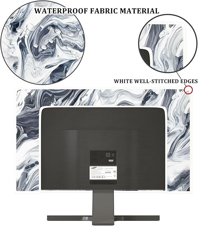 Baocicco Abstract Gray Marble Waterproof 65 Inch Television Cover Anti-Static - Image 3