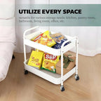 Ufriandz Under Desk Storage Cart 2 Tier Utility Rolling Cart - Image 9