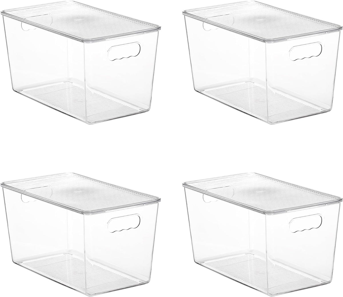 Vtopmart 4 Pack Clear Stackable Storage Bins