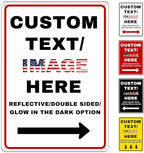 Custom Directional Arrow Sign Large, Personalized Metal Address Plaque by Varugood