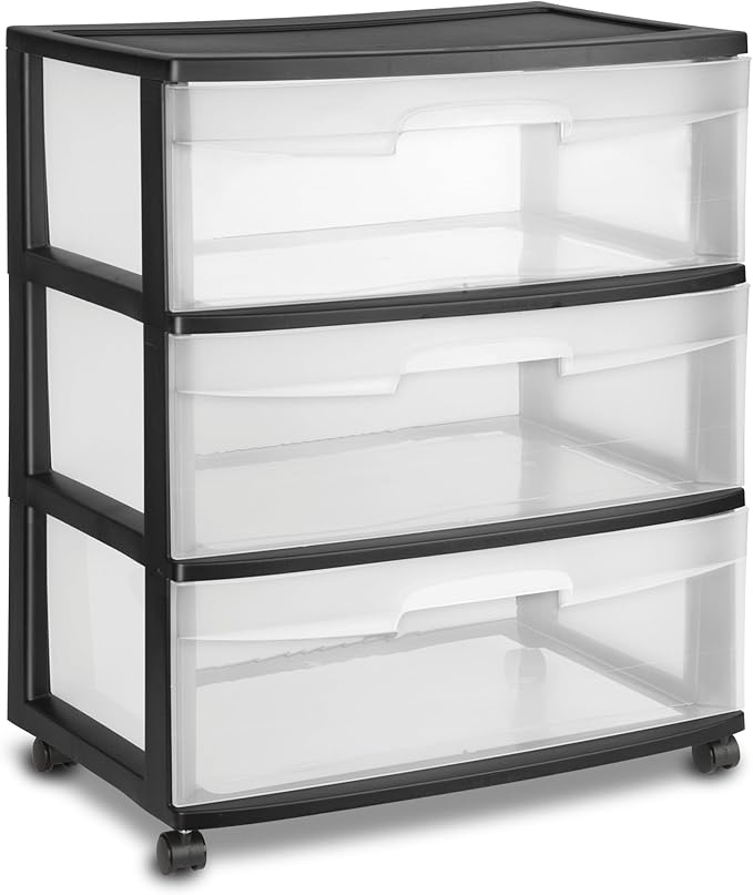 3-Drawer Wide Rolling Storage Cart - Image 7
