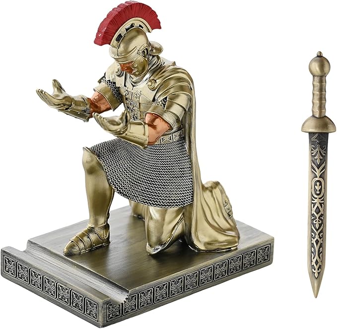 CYXStar Roman Praetorian Prefect Warrior Knight Pen Holder Desk Ornament Resin - Image 2