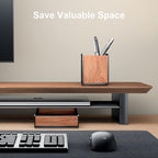 UPERGO Walnut Desk Tray with Pen Holder Set, Natural Wooden Desk Drawer - Image 4