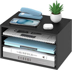 SHARKWOODS Wood Desk Organizer, 3 Tier Paper Tray Organizer by SHARKWOODS