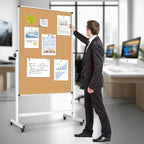 Double-Sided Corkboard Whiteboard, 32 x 48 Inches Dry Erase Board on Wheels - Image 6