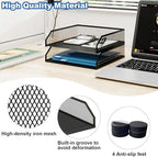 Natwind 2-Tier Stackable Paper Tray, Metal Mesh Desktop Organizer, A4 Paper - Image 4