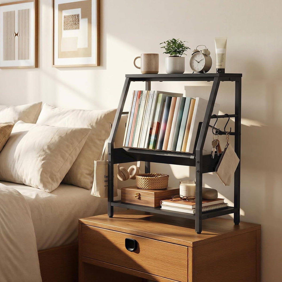 HOOBRO Desktop Bookshelf, 3-Tier Desk Organizer Shelf, Small Office Shelves