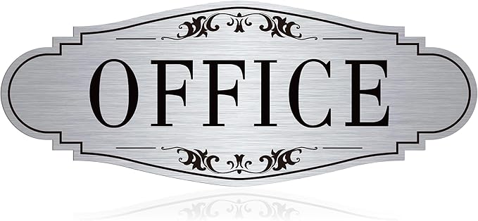 The Office Door Sign for Home and Business，Self-Adhesive Waterproof Brushed by LUHIMO