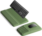 Vaydeer Keyboard Stand and Mouse Pad Set with Wrist Rest, Soft Memory Foam Wrist Support, Ergonomic Wrist Cushion for Desk, Relieves Carpal Tunnel Pain, Palm Hand Typing for Office, Gaming, Green